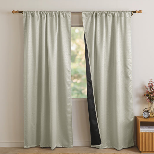 Off White Rod Pocket Solid CurtainOff White Rod Pocket Solid Curtain