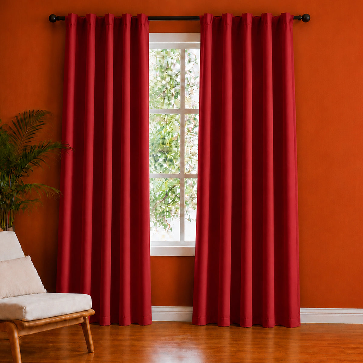 Fort Essential - Back Tab Blackout Curtain (Maroon)