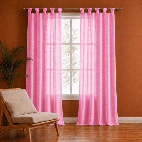 Fort Absolute - Twist Tab Top Sheer Curtain (Pink)