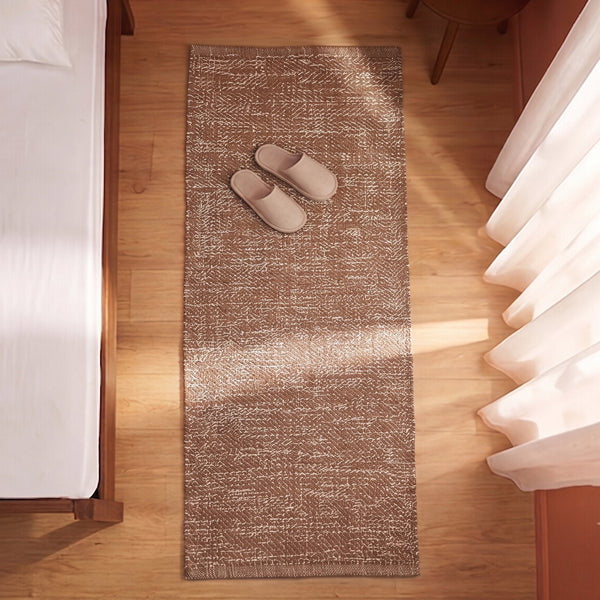 Tessitura Chromatic - Herringbone Cotton Rug (Tan & White)