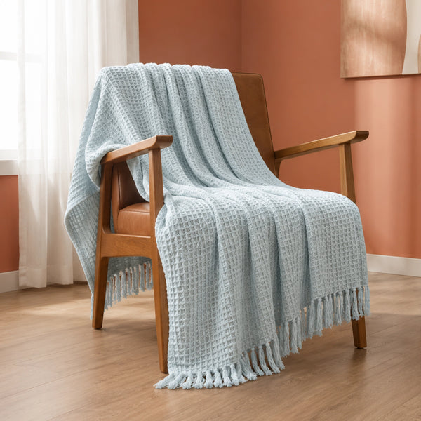 Ice Blue - Waffle Throw