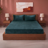 Homemonde Lightweight - Fleece Fitted Bedsheet (Emerald Green)