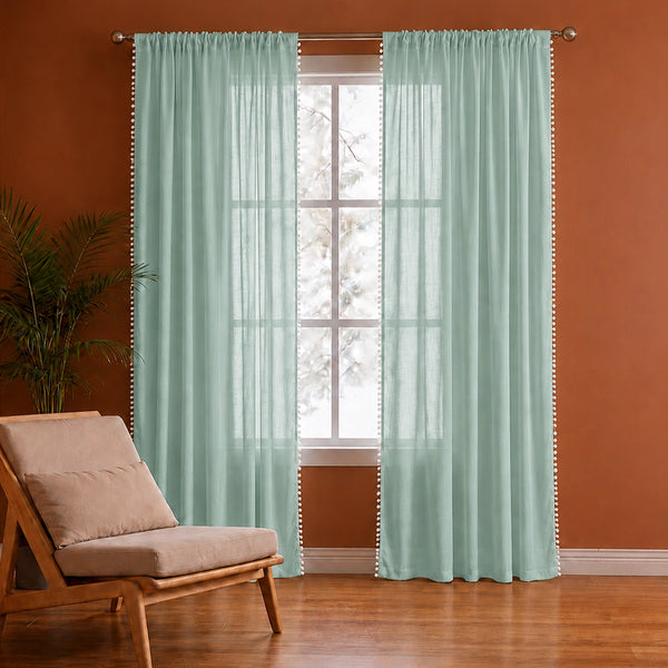 Fort Handpicked Breeze - Silver Grey Rod Pocket Sheer Curtain