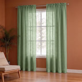 Fort Absolute - Rod Pocket Mint Green Sheer Curtain
