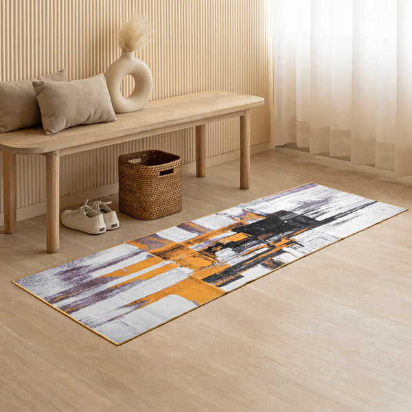 Imprimer Scribble - Digitally Printed Felt Runner Rug (Multicolor)