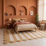 Scalloped Stripe Jute Area Rug - Rectangular