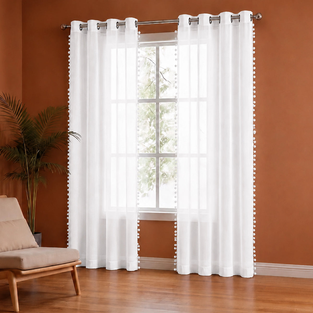 Fort Handpicked Breeze - White Sheer Curtain