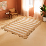 Scalloped Stripe Jute Area Rug - Rectangular