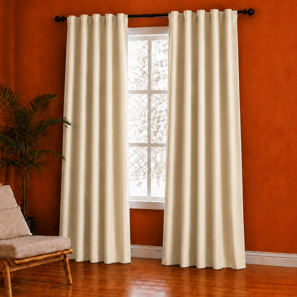 Fort Essential - Back Tab Blackout Curtain (Beige)