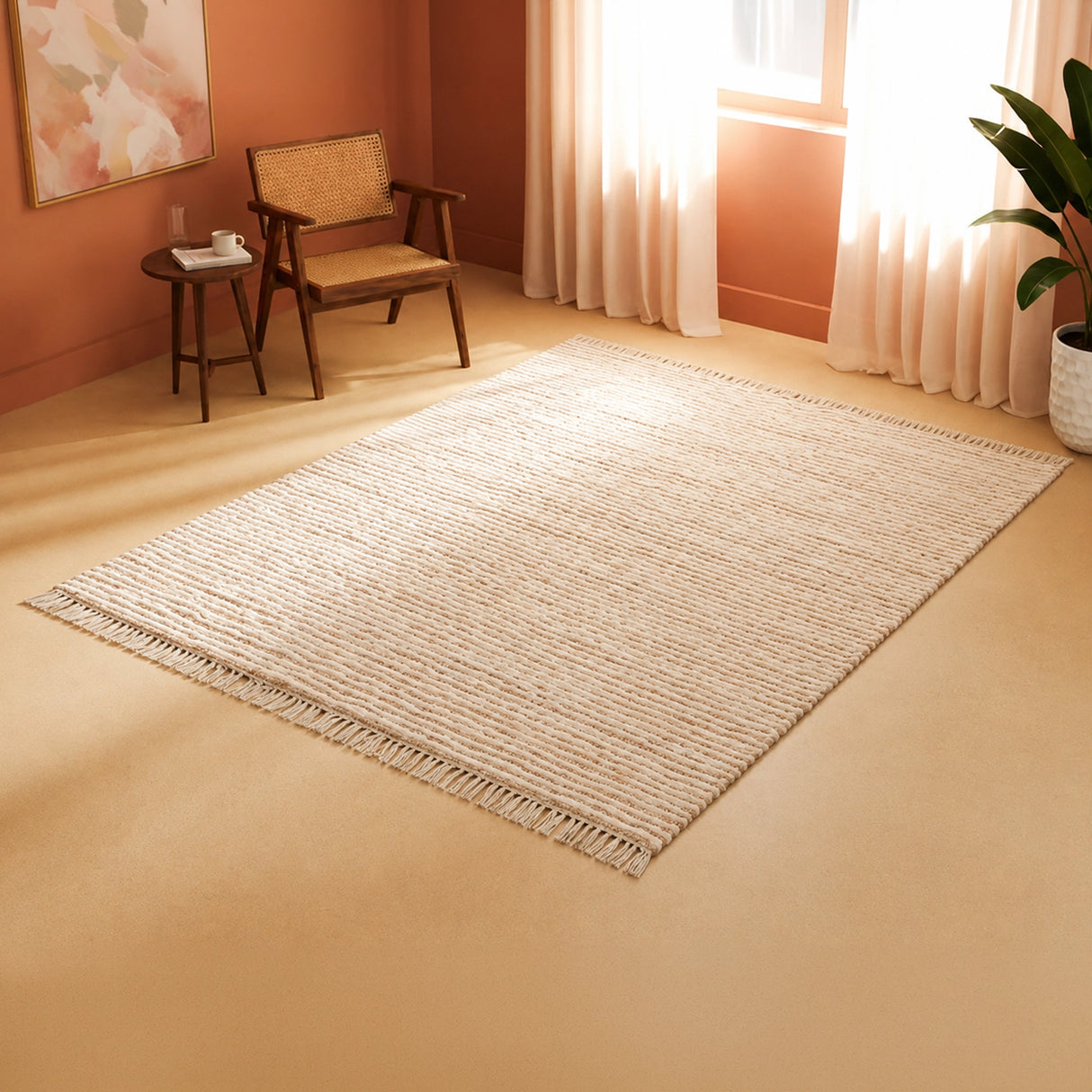 Tassel Cotton Jute - Rectangular