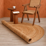 Solid Braided Jute Area Rug - Round