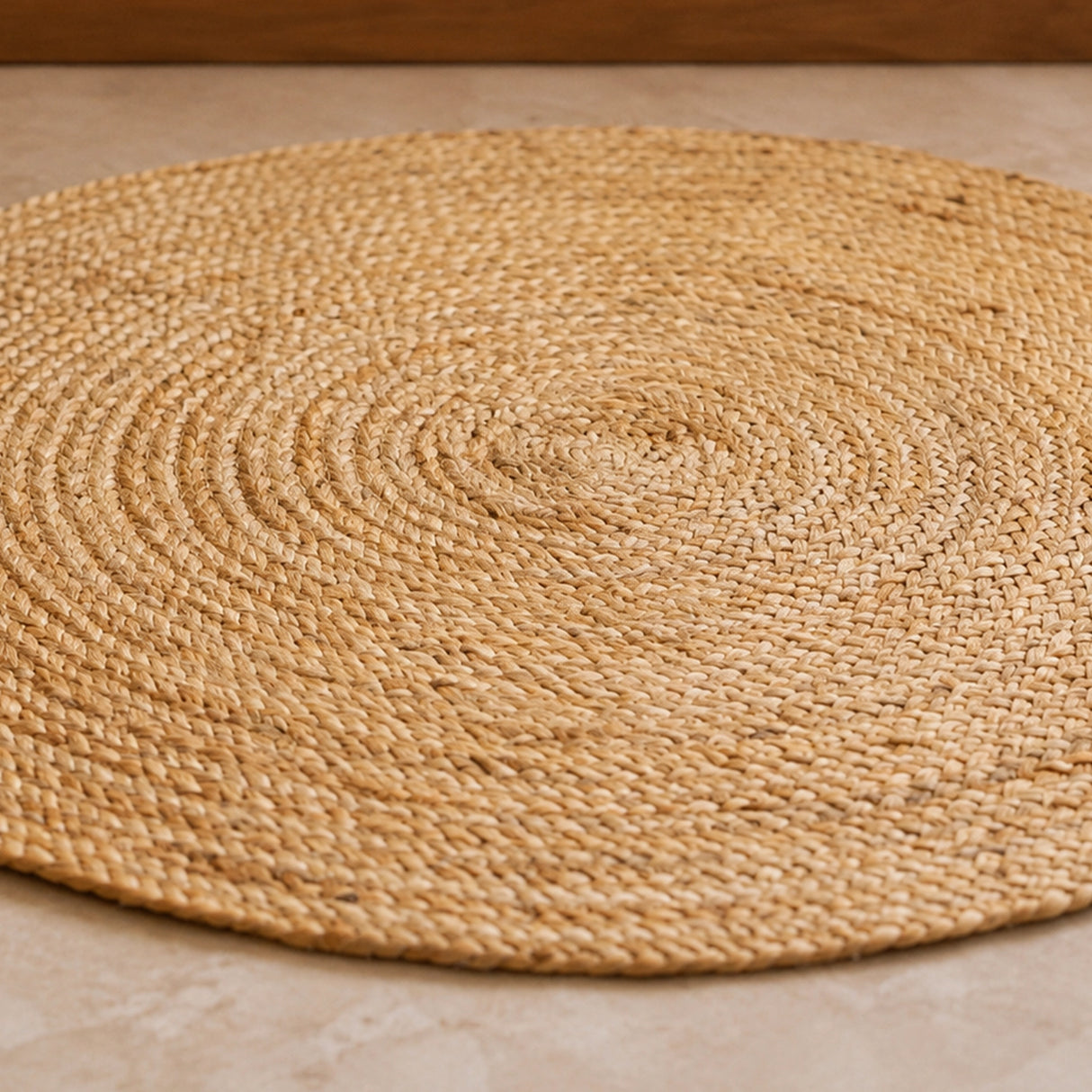 Solid Braided Jute Area Rug - Round