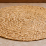Solid Braided Jute Area Rug - Round