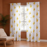 Imprimer Gleamflora - Flower Printed Rod Pocket Sheer Curtain (Yellow)