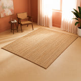Solid Braided Jute Area Rug - Rectangular