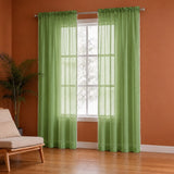 Fort Handpicked Breeze - Rod Pocket Mint Green Sheer Curtain