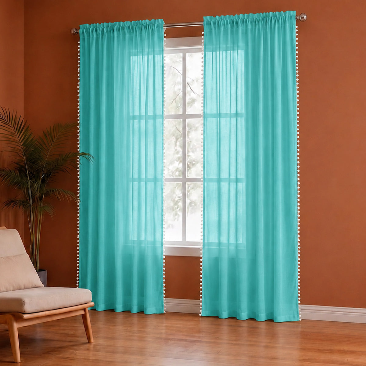 Fort Handpicked Breeze - Celeste Rod Pocket Sheer Curtain