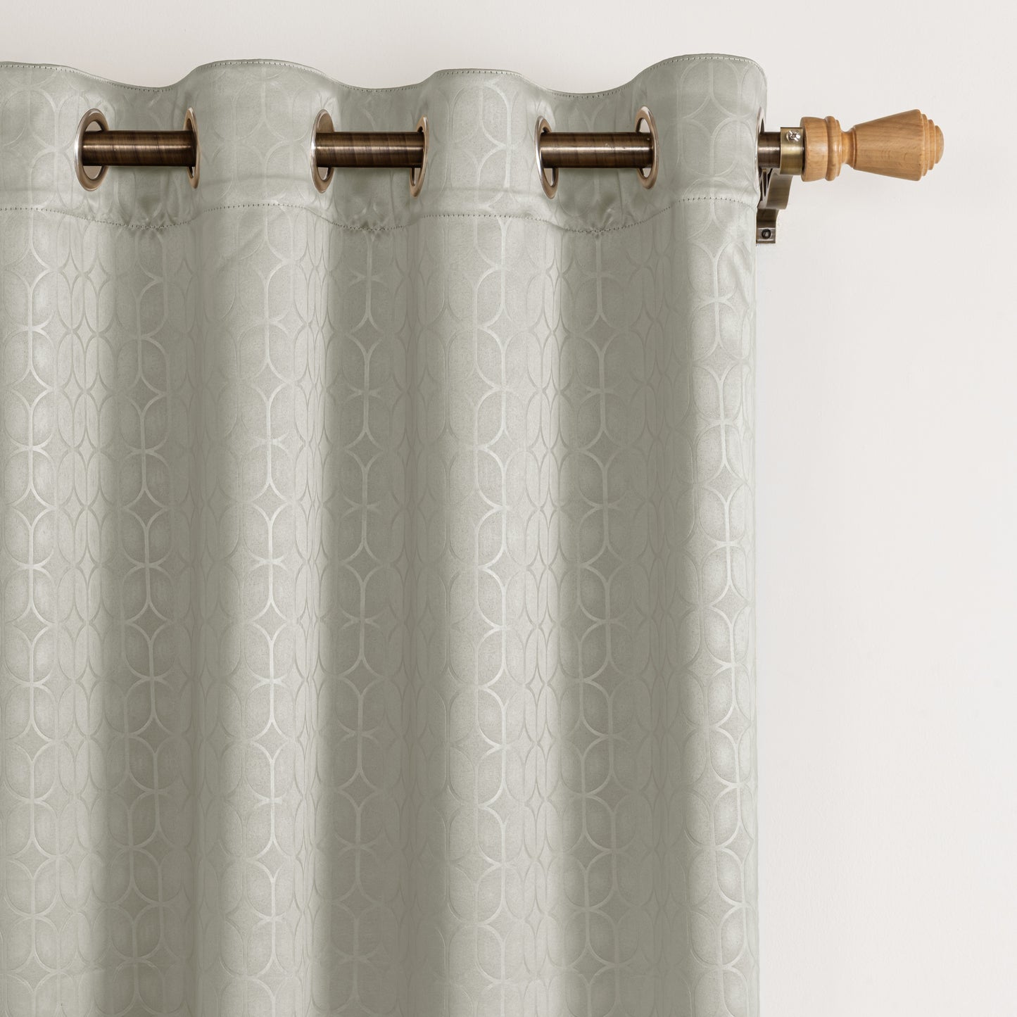 Off White Solid Eyelet Curtain