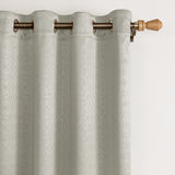 Off White Embossed Blackout Curtain (Elara - Eyelets)