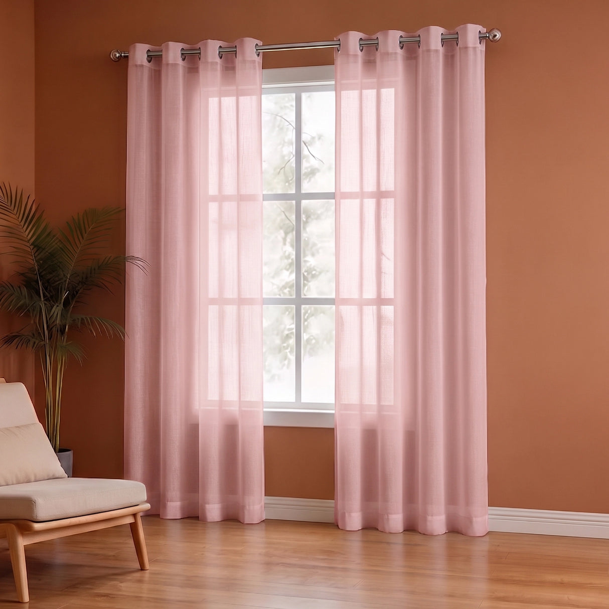 Fort Absolute - Pink Sheer Curtain