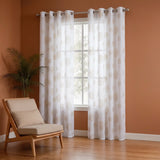 Imprimer Gold Dandelions - Eyelet Printed Sheer Curtain