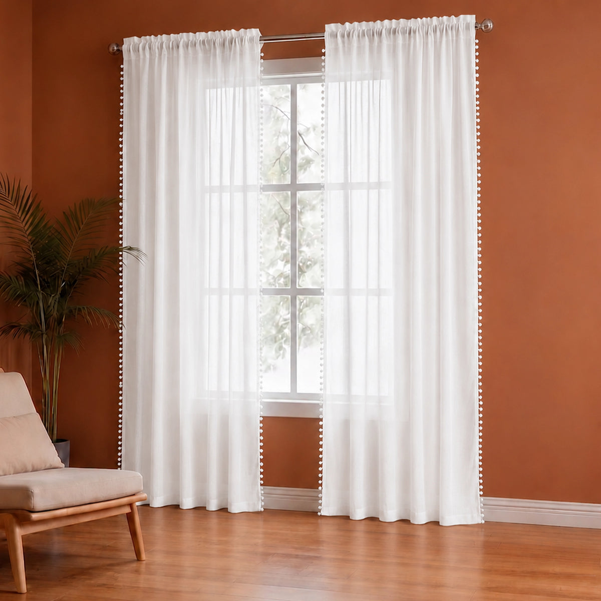 Fort Handpicked Breeze - Rod Pocket White Sheer Curtain