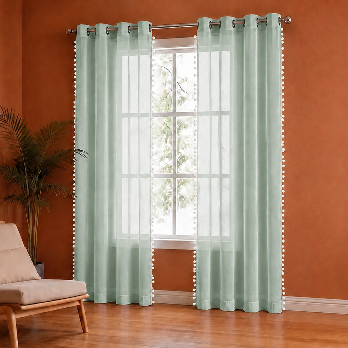 Fort Handpicked Breeze - Silver Grey Sheer Curtain