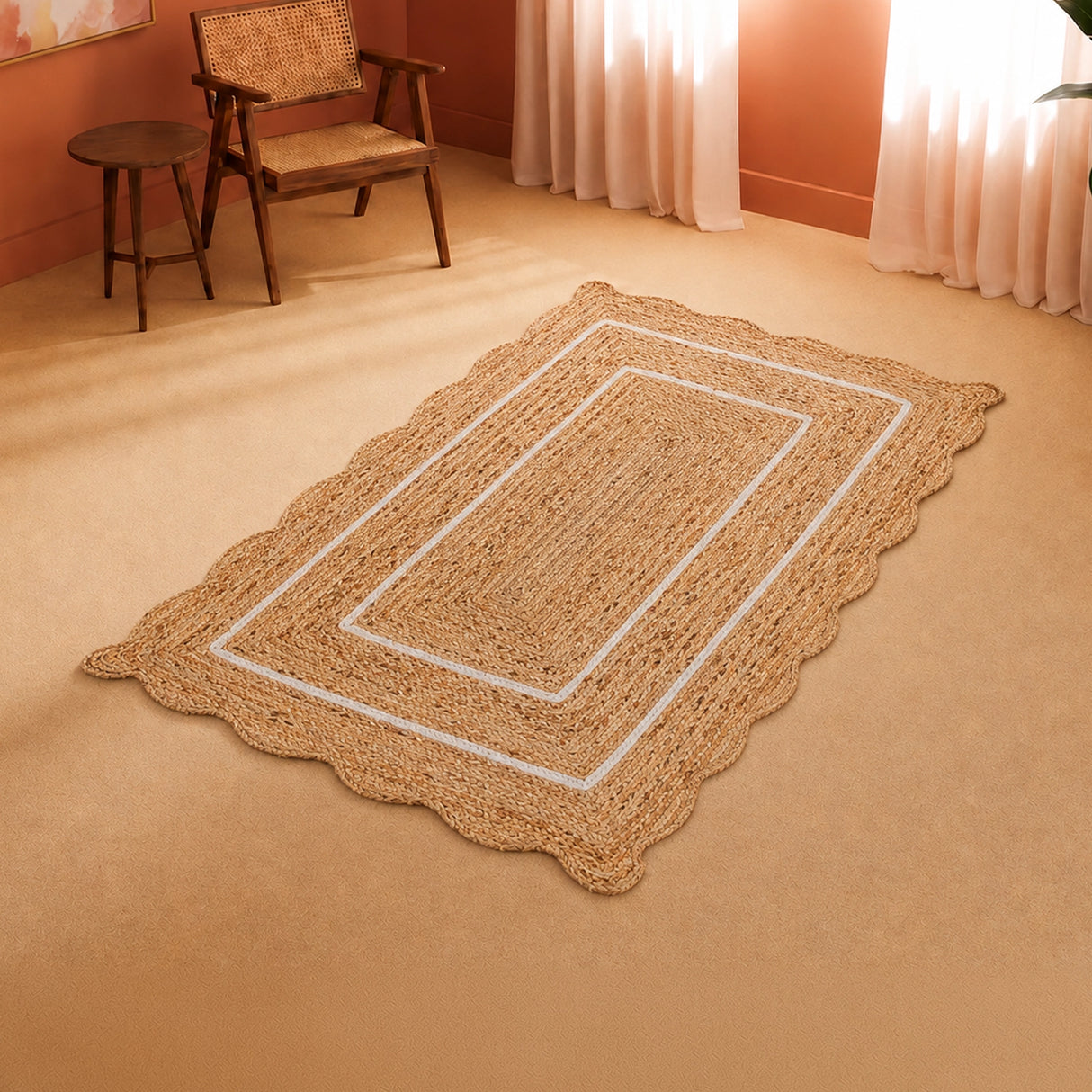 Wave Jute Area Rug - Rectangular
