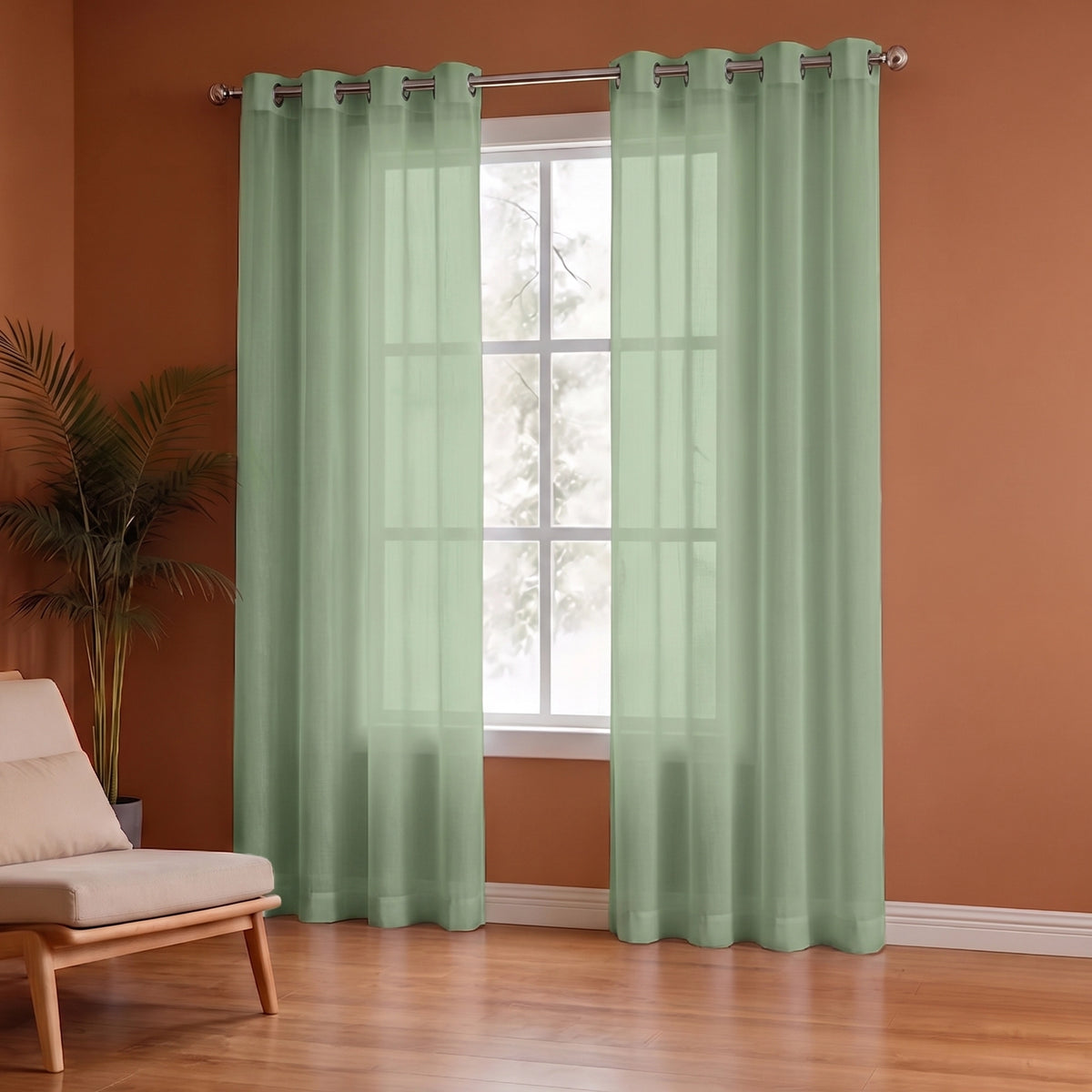 Fort Absolute - Solid Sheer Curtain (Mint Green)