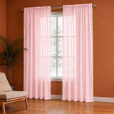 Fort Handpicked Breeze - Rod Pocket Pink Sheer Curtain