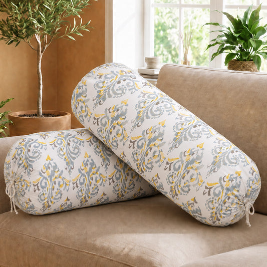 Imprimer Ikat - Printed Bolster Cover (Yellow)Imprimer Ikat - Printed Bolster Cover (Yellow)