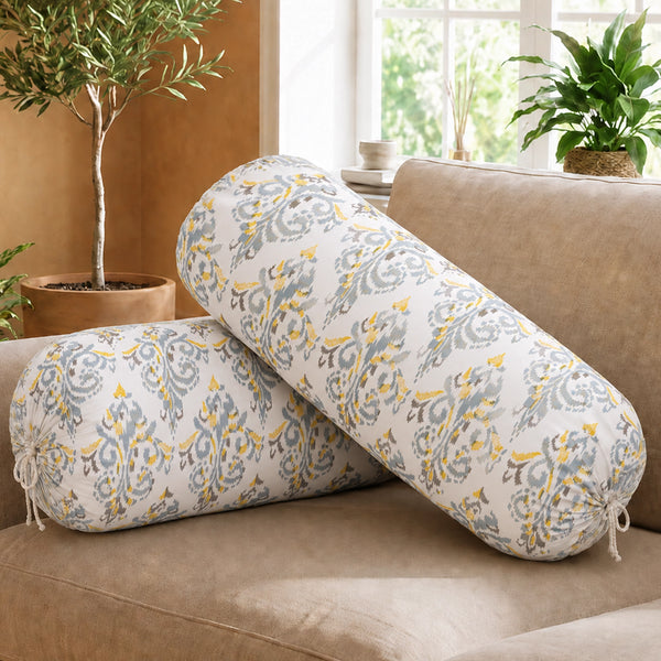 Imprimer Ikat - Printed Bolster Cover (Yellow)