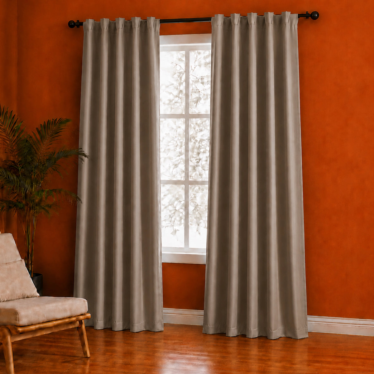 Fort Essential - Back Tab Blackout Curtain (English Grey)