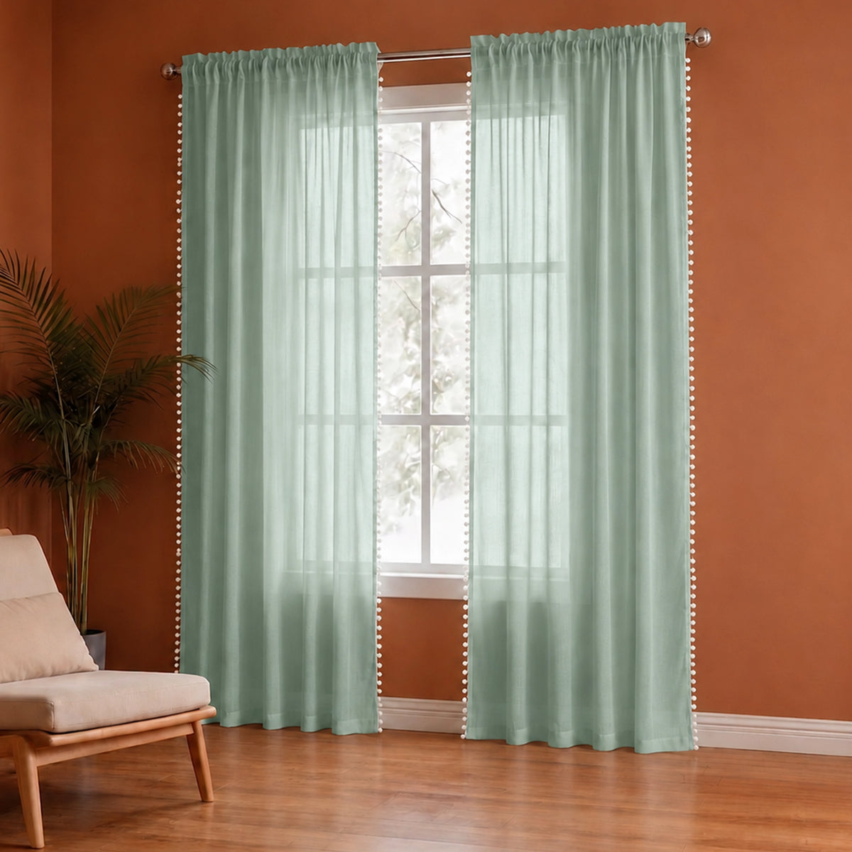 Fort Handpicked Breeze - Silver Grey Rod Pocket Sheer Curtain