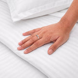 Breton Mellow - Satin Stripe Duvet Cover (White)