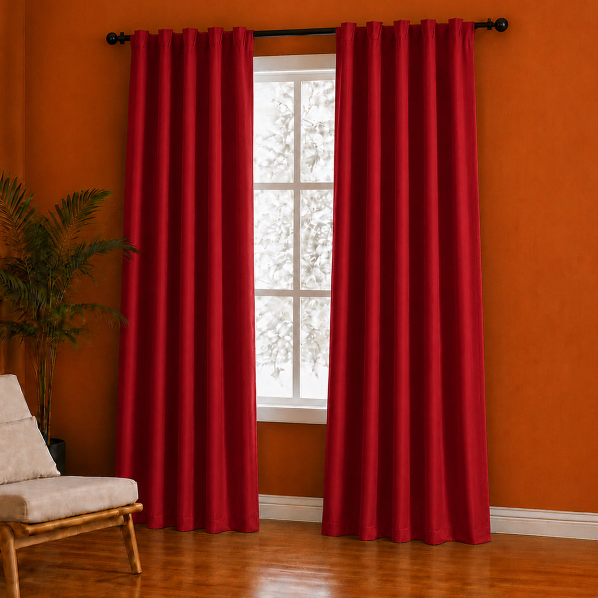 Fort Essential - Back Tab Blackout Curtain (Maroon)