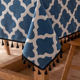 Imprimer Handpicked Quatrefoil - Table Cover (Blue)