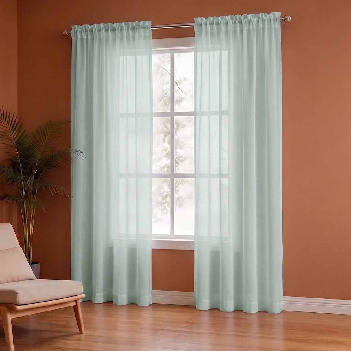 Fort Absolute - Silver Grey Rod Pocket Sheer Curtain