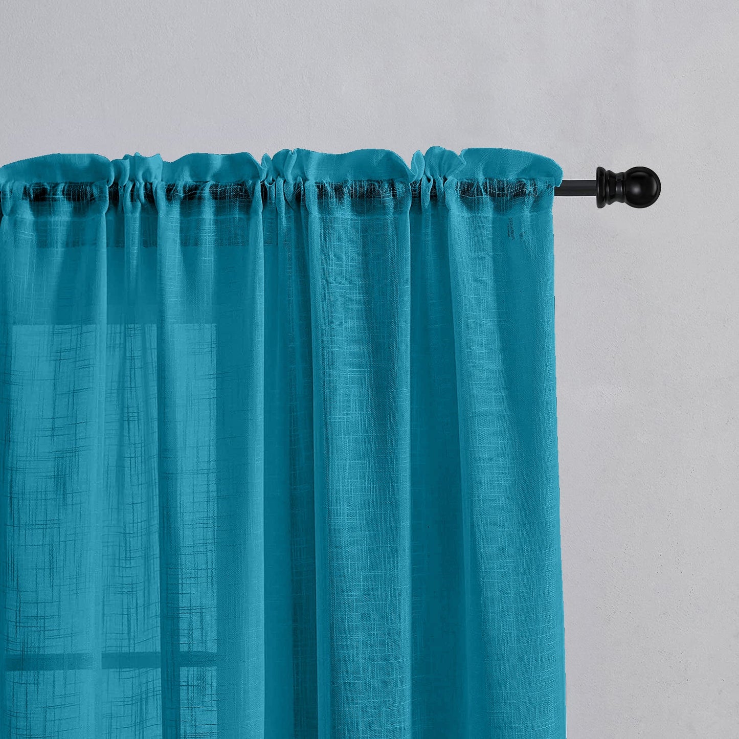 Fort Absolute - Rod Pocket Blue Sheer Curtain