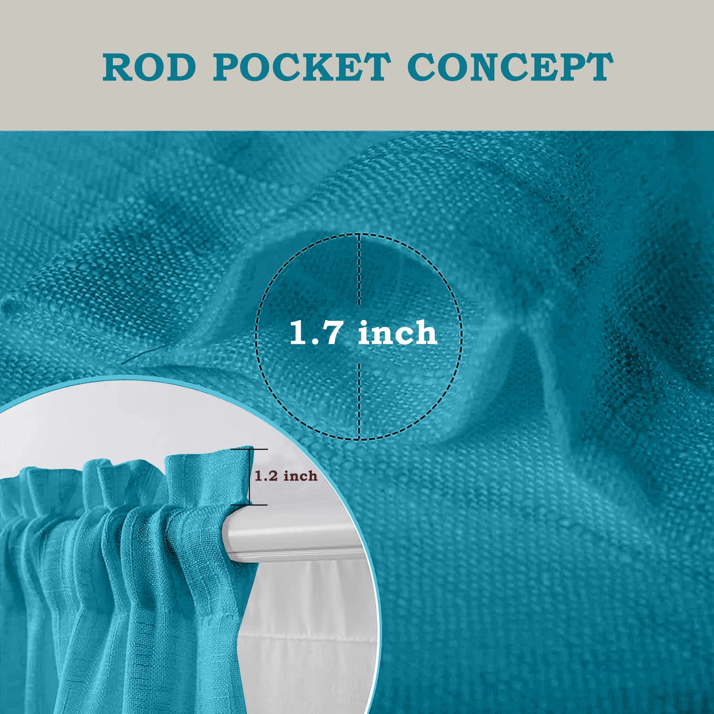 Fort Absolute - Rod Pocket Blue Sheer Curtain