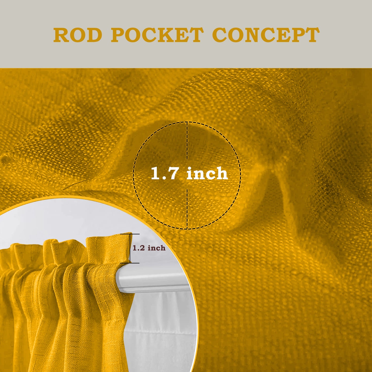 Fort Absolute - Rod Pocket Yellow Sheer Curtain