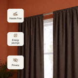 Fort Essential Abstract - Rod Pocket Black Backing Blackout Curtain (Brown)