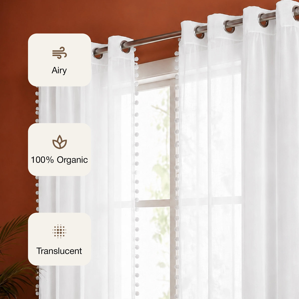 Fort Handpicked Breeze - White Sheer Curtain