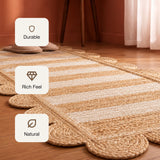 Scalloped Stripe Jute Area Rug - Rectangular