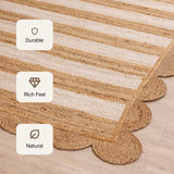 Scalloped Stripe Jute Area Rug - Rectangular