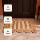 Scalloped Stripe Jute Area Rug - Rectangular