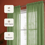 Fort Handpicked Breeze - Rod Pocket Mint Green Sheer Curtain