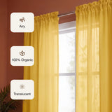 Fort Absolute - Rod Pocket Yellow Sheer Curtain