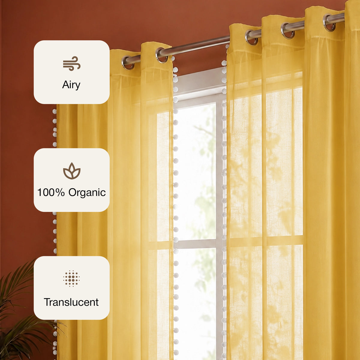Fort Handpicked Breeze - Yellow Sheer Curtain