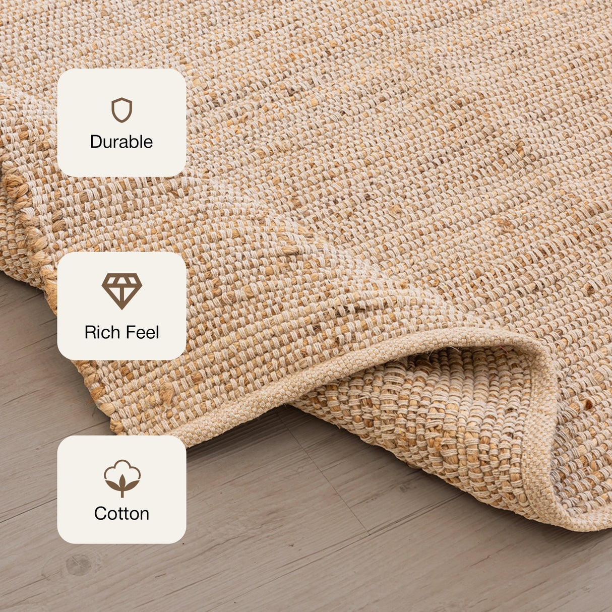 Cotton Jute Rug - Rectangular
